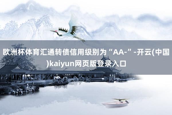 欧洲杯体育汇通转债信用级别为“AA-”-开云(中国)kaiyun网页版登录入口