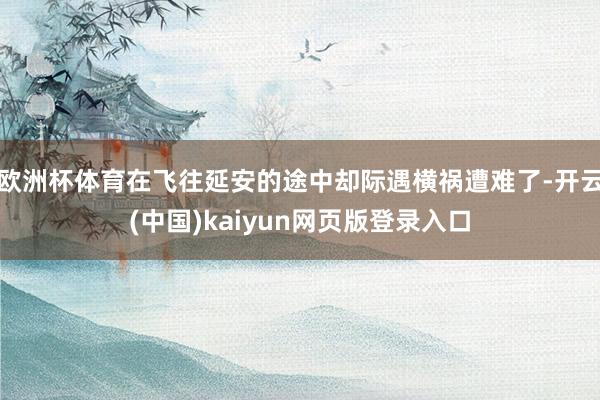 欧洲杯体育在飞往延安的途中却际遇横祸遭难了-开云(中国)kaiyun网页版登录入口