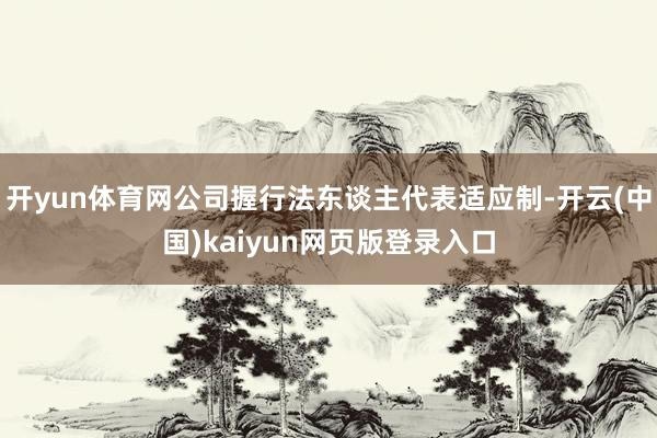 开yun体育网公司握行法东谈主代表适应制-开云(中国)kaiyun网页版登录入口