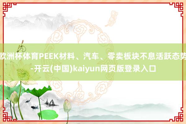 欧洲杯体育PEEK材料、汽车、零卖板块不息活跃态势-开云(中国)kaiyun网页版登录入口
