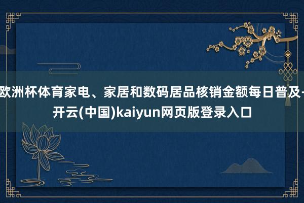 欧洲杯体育家电、家居和数码居品核销金额每日普及-开云(中国)kaiyun网页版登录入口