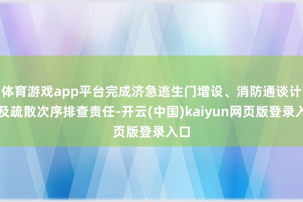体育游戏app平台完成济急逃生门增设、消防通谈计帐及疏散次序排查责任-开云(中国)kaiyun网页版登录入口