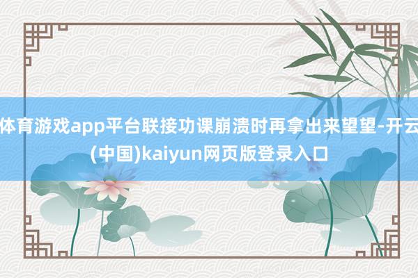 体育游戏app平台联接功课崩溃时再拿出来望望-开云(中国)kaiyun网页版登录入口