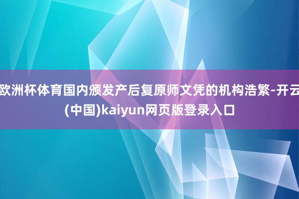 欧洲杯体育国内颁发产后复原师文凭的机构浩繁-开云(中国)kaiyun网页版登录入口