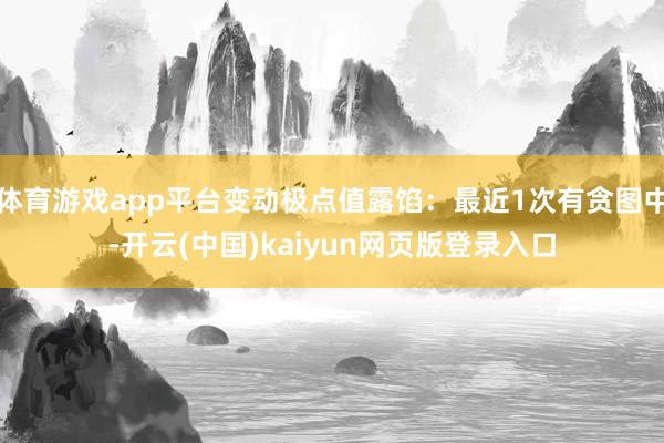 体育游戏app平台变动极点值露馅：最近1次有贪图中-开云(中国)kaiyun网页版登录入口