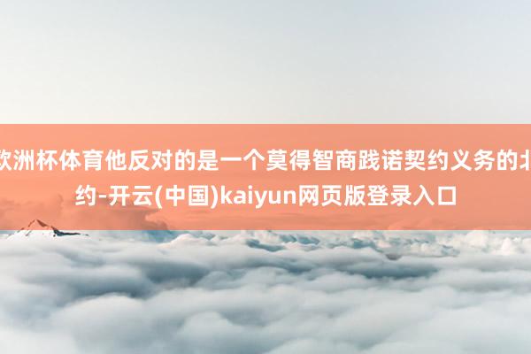 欧洲杯体育他反对的是一个莫得智商践诺契约义务的北约-开云(中国)kaiyun网页版登录入口