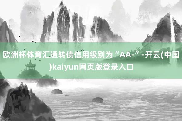 欧洲杯体育汇通转债信用级别为“AA-”-开云(中国)kaiyun网页版登录入口