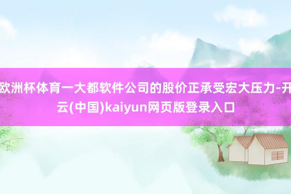 欧洲杯体育一大都软件公司的股价正承受宏大压力-开云(中国)kaiyun网页版登录入口